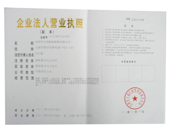 愛國軸承企業(yè)法人營業(yè)執(zhí)照
